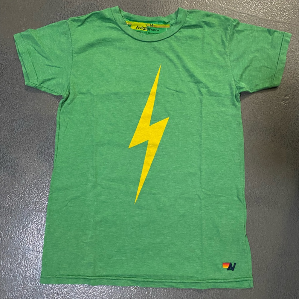 AV Nation Kid's Unisex Green Bolt Tee